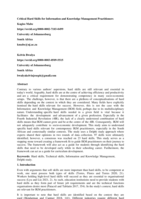 Critical hard skills for Information and Knowledge Management practitioners