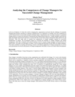 Analyzing the competences of change managers for successful change management
