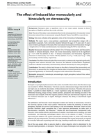 The effect of induced blur monocularly and binocularly on stereoacuity