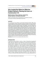 Key leadership skills for effective project delivery: Placing the lens on construction 4.0