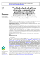 The limited role of African strategic communication practitioners in ethical communication practices