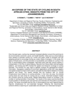 An expose of the state of cycling in South African cities: Insights from the City of Johannesburg