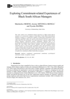 Exploring commitment-related experiences of black South African managers