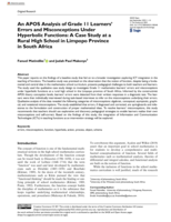 An APOS analysis of grade 11 learners’ errors and misconceptions under hyperbolic functions: A case study at a rural high school in Limpopo Province in South Africa