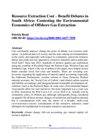 Resource extraction cost-benefit debates in South Africa contesting the environmental economics of offshore gas extraction