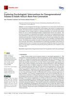 Exploring psychologists’ interventions for transgenerational trauma in South Africa’s born free generation