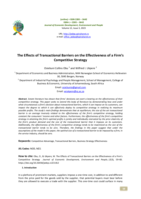 The Effects of transactional barriers on the effectiveness of a firm's competitive strategy