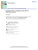 Reading emotion, reading joy: South Africa’s literary non-scenes