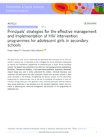 Principals’ strategies for the effective management and implementation of HIV intervention programmes for adolescent girls in secondary schools