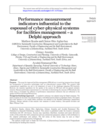 Performance measurement indicators influential to the espousal of cyber-physical systems for facilities management - a Delphi approach