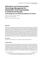 Information and communication technology management for sustainable youth employability in underserved society: Technology use for skills development of youths
