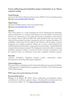 Factors influencing post-hackathon project continuation in an African corporate setting