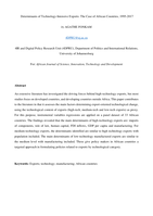 Determinants of technology-intensive exports: The case of African countries, 1995-2017