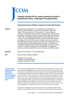 Towards inclusive PE for science granting councils in Sub-Saharan Africa: Challenges and opportunities
