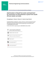 Optimization of liquid hot water pretreatment for extraction of nanocellulose crystal from South African waste corncobs