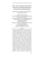 Boko – Haram insurgency and trends in the violent victimisation of women by security forces in northeast Nigeria