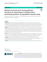 Retinal structure and visual pathway function at school age in children born extremely preterm: A population-based study