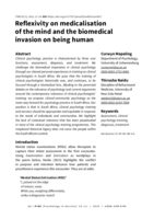 Reflexivity on medicalisation of the mind and the biomedical invasion on being human