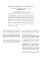 The importance of innovation and knowledge sharing in building sustainable economies: A case of BRICS countries
