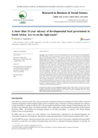 A more than 21-year odyssey of developmental local government in South Africa: Are we on the right track?