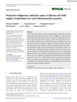 Protective indigenous collective value of Ubuntu and child neglect: Implications for rural child protection practice