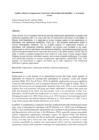 Studies related to employment of persons with intellectual disability: A systematic review