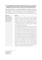 The complexities of family involvement in successor selection : insights from South African family-owned small businesses