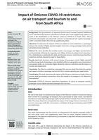 Impact of Omicron COVID-19 restrictions on air transport and tourism to and from South Africa