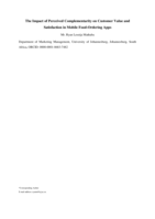 The impact of perceived complementarity on customer value and satisfaction in mobile food-ordering apps