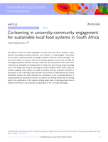 Co-learning in university-community engagement for sustainable local food systems in South Africa