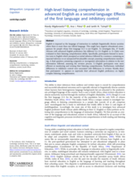 High-level listening comprehension in advanced English as a second language: Effects of the first language and inhibitory control