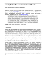 Exploring maritime piracy and Somalia national security