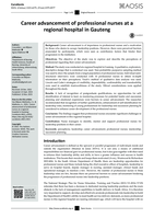 Career advancement of professional nurses at a regional hospital in Gauteng