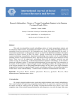 Research methodology choices of female postgraduate students in the Gauteng Province of South Africa