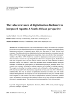 The value relevance of digitalization disclosure in integrated reports: A South African perspective