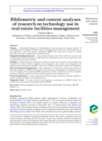 Bibliometric and content analyses of research on technology use in real estate facilities management