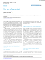 How to … write an abstract