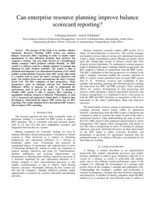 Can enterprise resource planning improve balance scorecard reporting?
