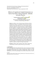 Effects of Cognitively Guided Instruction on Senior Secondary School Students’ Attitude towards Physics