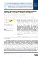 Geospatial analysis of telecommunication and travel behaviour of households: Lessons from a developing city in Nigeria