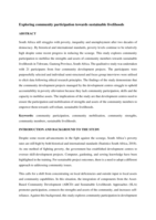 Exploring community participation towards sustainable livelihoods