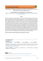 Quantifying coaching considerations, attitudes and strategies to player substitutions in school rugby union