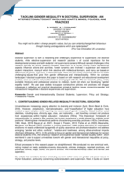 Tackling gender inequality in doctoral supervision : an intersectional toolkit involving hearts, minds, policies, and practices