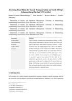 Assessing road risks for goods transportation on South Africa's Johannesburg-Durban N3 Corridor