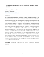 The role of data analytics in enhancing external audit quality