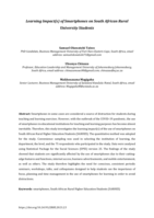 Learning Impact(s) of Smartphones on South African Rural University Students