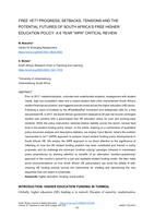 Free yet? Progress, setbacks, tensions and the potential futures of South Africa’s free higher education policy : a 6 year "WPR" critical review