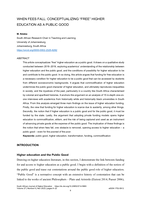 When fees fall : conceptualizing "free" higher education as a public good