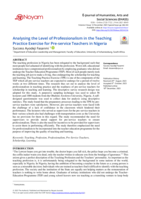 Analysing the Level of Professionalism in the Teaching Practice Exercise for Pre-service Teachers in Nigeria