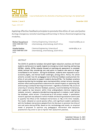Applying effective feedback principles to promote the ethics of care and justice during emergency remote teaching and learning in three chemical engineering modules